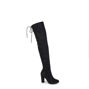 Steve Madden suede thigh high black boots size 10